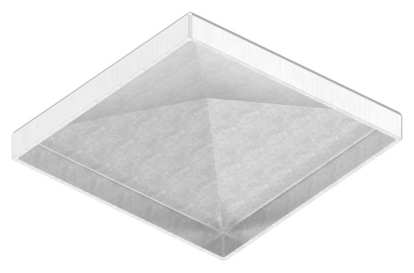 Pfostenkappe Edelstahl für Vierkantrohr: 80x80 mm geschliffen V2A