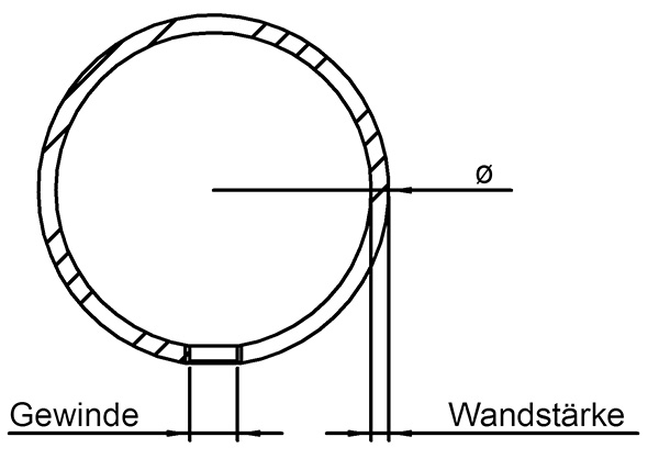 Hohlkugel Ø 150 mm mit Gewinde M10 V2A-11-4067.4