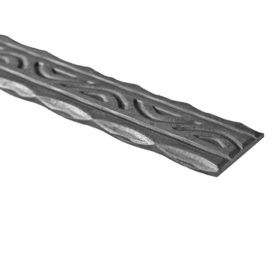 Zierhandlauf Stahl roh 42 x 5 mm L=3000 mm dekoriert-89-11P01640X53M-A.4
