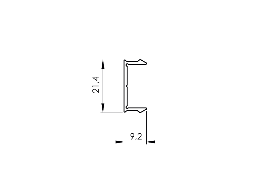 Klick-Abdeckleiste Aluminium 20x9 mm 6-0 m fuer Saeulenprofile Zaun- - Fassadensysteme-89-11FGPC20X96000N-A.4