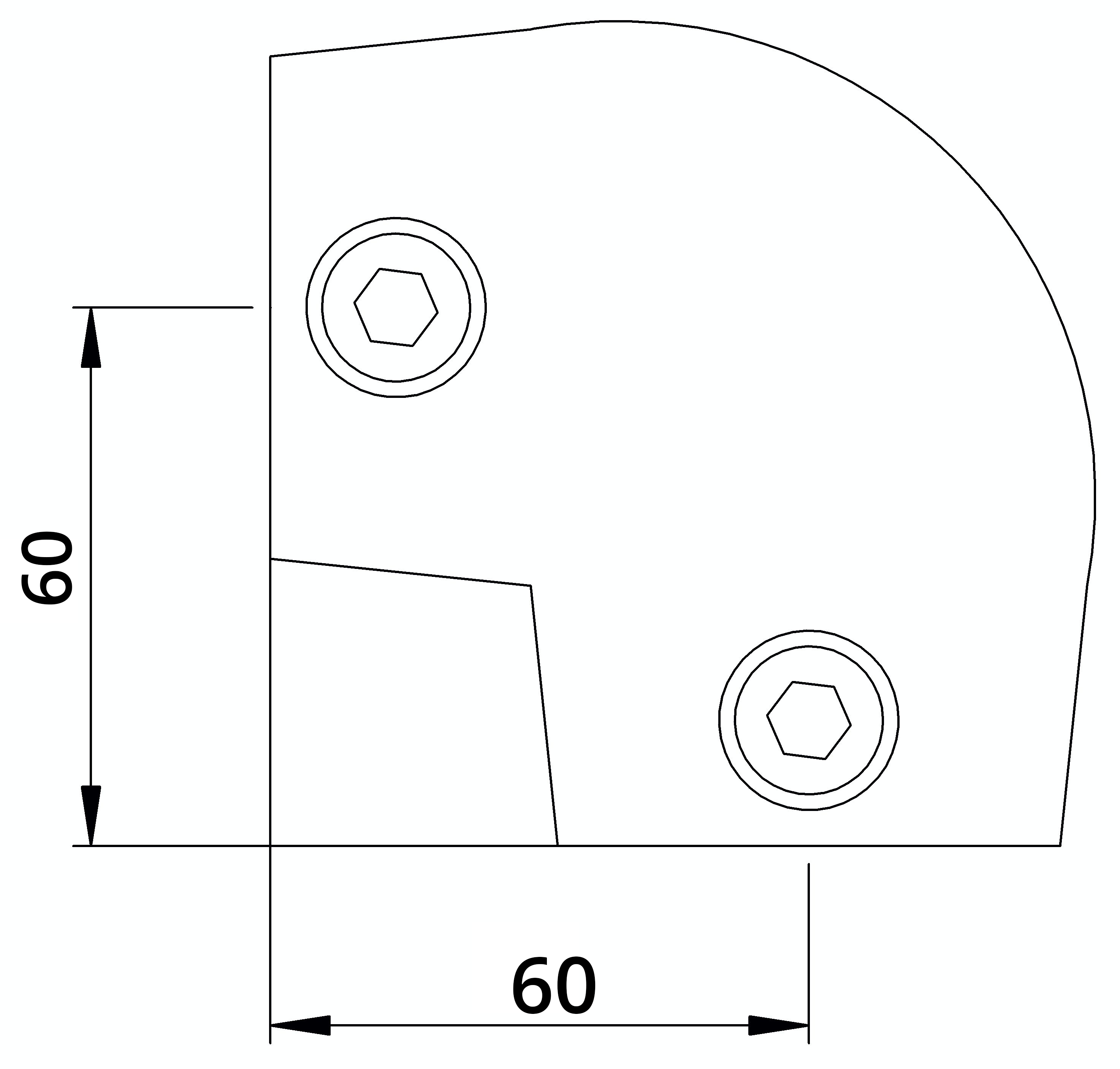 Rohrverbinder | Bogen 90° verstellbar 0-11° | 154C42 | 42,4 mm | 1 1/4" | Temperguss u. Elektrogalvanisiert