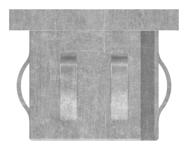 Stahlstopfen flach | mit M8 | für Rohr 40x40x2,0-3,0 mm | Stahl S235JR, roh