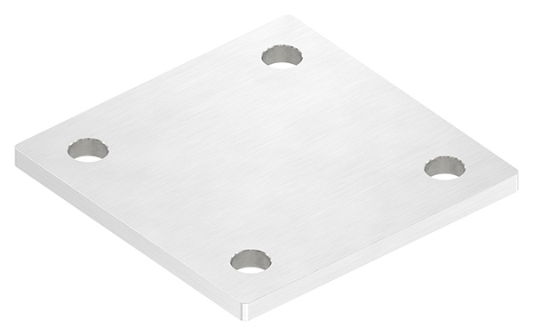 Ankerplatte, 100 x 100 x 6mm, mit Längsschliff, V4A
