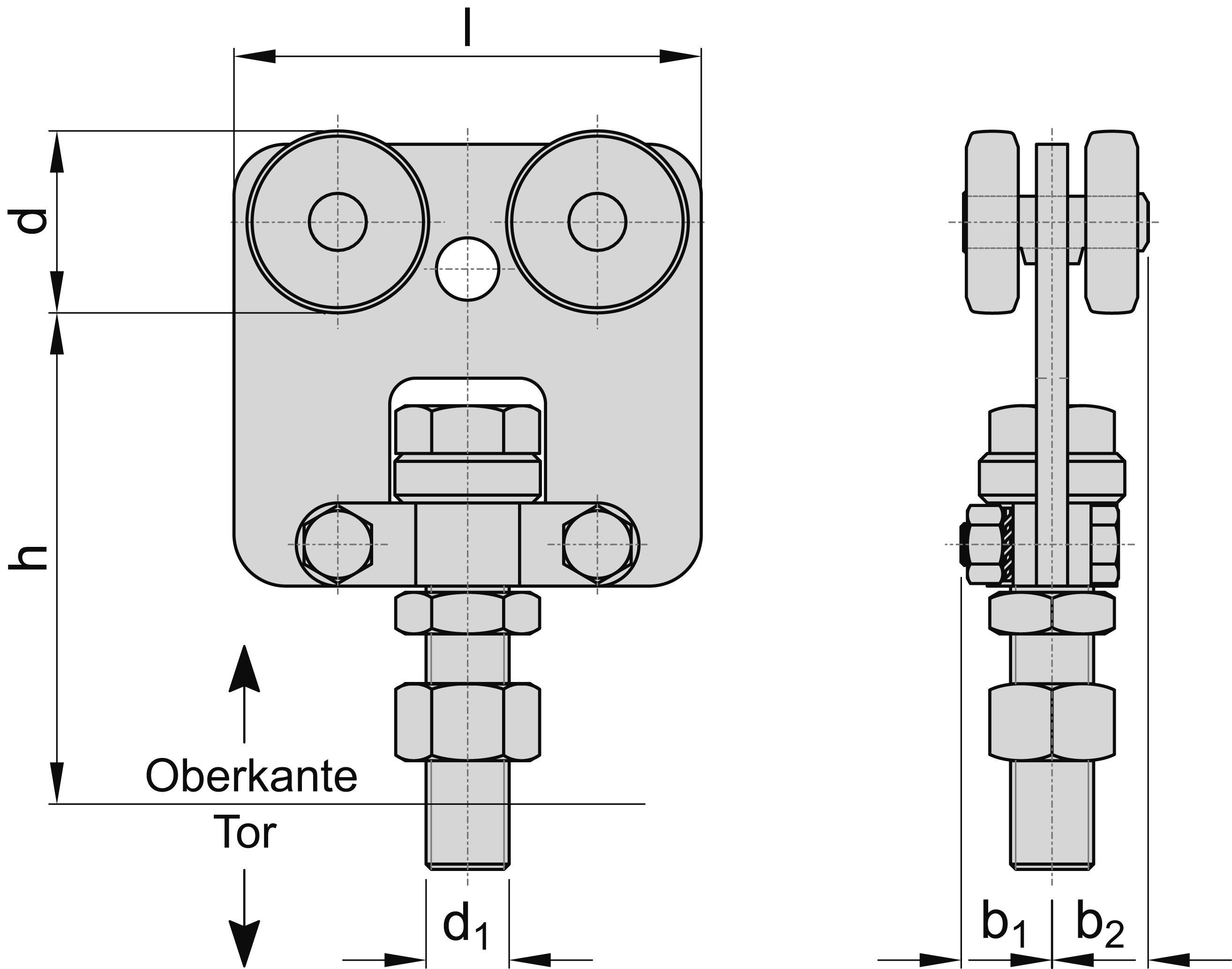 Doppelrolle Schiebetor MEA Gr- 4 verzinkt Ø 59 mm bis 1200 kg 10336952-60-0111.7