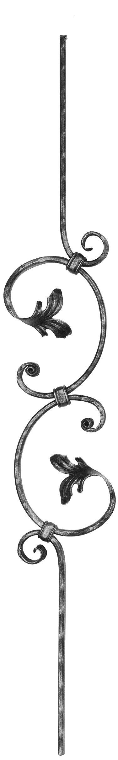Zierstab | Länge: 900 mm | Material: 16x8 mm gehämmert | Stahl S235JR, roh