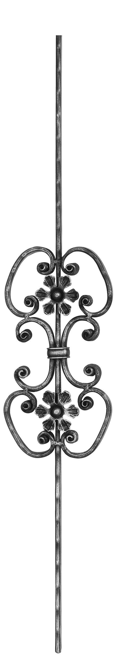 Zierstab | Länge: 900 mm | Material: 16x8 mm gehämmert | Stahl S235JR, roh