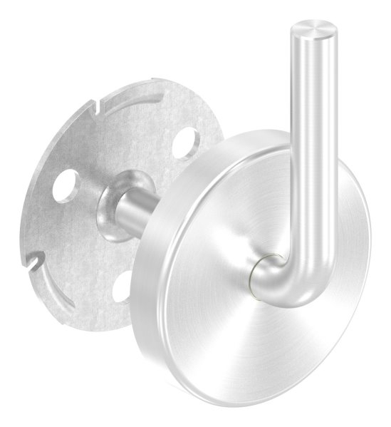 Handlaufhalter V2A Wandabstand 75 mm- Buegel 12 mm- Ronde 70 mm Anschweissen- Abdeckrosette-88-1150500-240.9