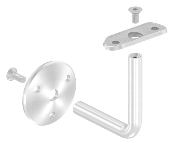 Handlaufhalter mit Ronde 58x4 mm und Halteplatte für Ø 42,4 mm V2A