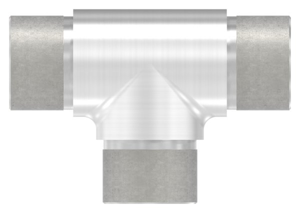 T-Stueck mit gleichen Abgaengen fuer Rundrohr Ø 33-7x2-0 mm V2A-11-3675.4