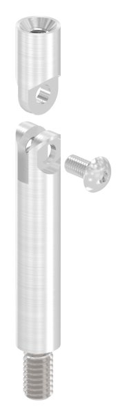 Stift | Maße: 75x12 mm | mit Gelenk + Außen - und Innengewinde | V2A