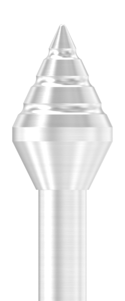 Zierspitze Edelstahl V2A fuer Ø 12-0 mm Rundmaterial geschliffen Korn 240-88-1150463-240.S
