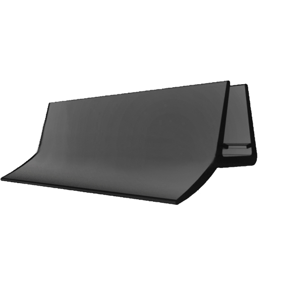 Klemmdichtung Kunststoff fuer Glas 6-8 mm mit Dichtlippe Schwarz-89-11GSBLACKDT38-A.4