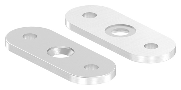 Handlaufanschlussplatte 63x25x4 mm -flach- V2A-11-2140.4