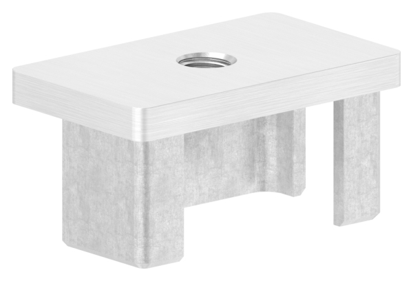 Einsteckkappe, für Rohr 50 x 30 x 2,0mm, mit Gewinde M8, V4A