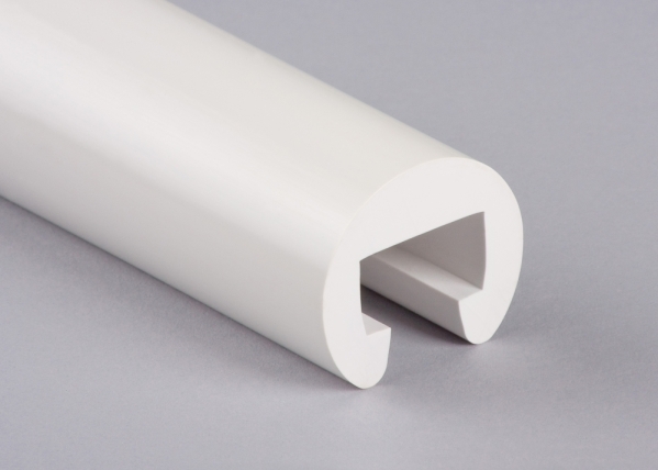 Kunststoffhandlauf Ø 40mm für 25 x 15mm, signalweiß
 25 Meter