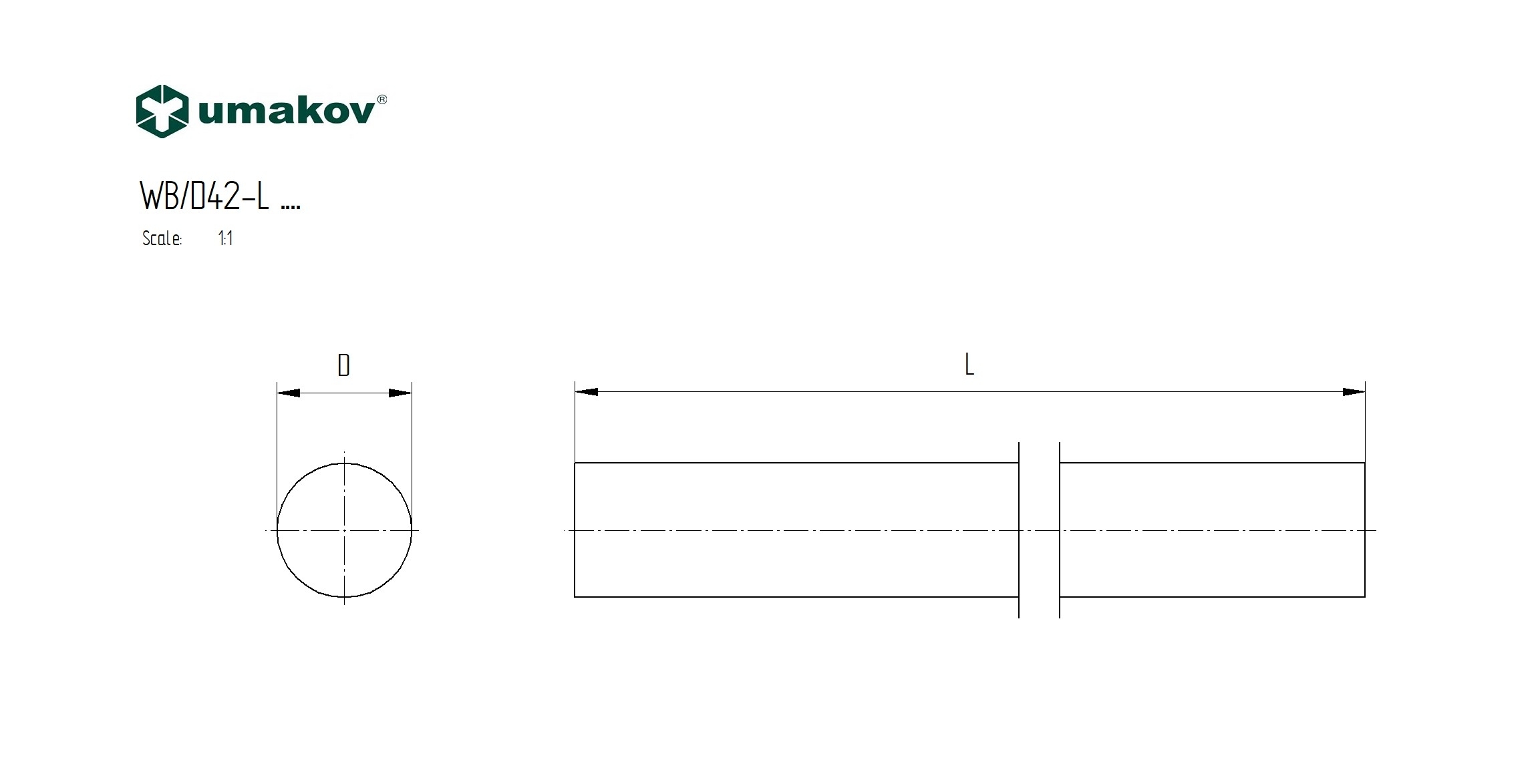 Holzhandlauf Buche roh Ø 42 mm L=2500 mm fuer Gelaender-89-11WBD42L2500-A.4