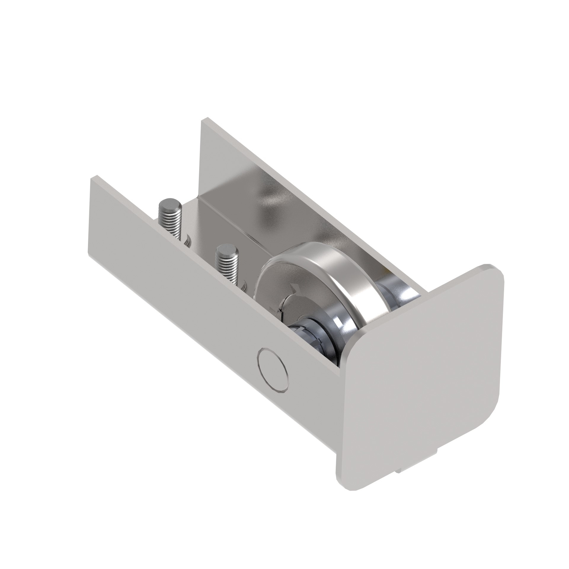 Auflaufrolle Edelstahl V2A fuer Vierkantrohr 60x60 mm mit Nylonrolle-89-11H814N60X60-A.4