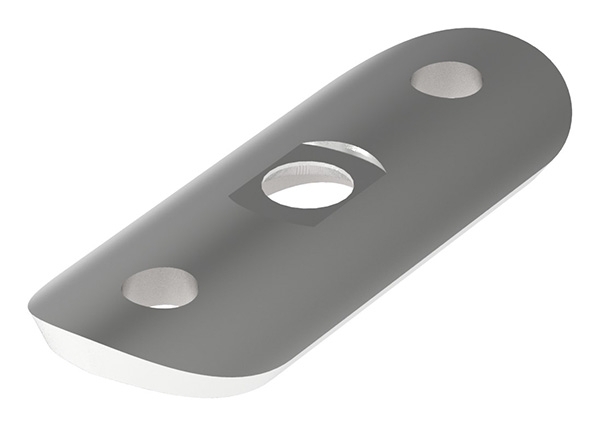 Handlaufanschlussplatte 63x25x4 mm fuer Rohr Ø 33-7 mm V4A-11-2141.1