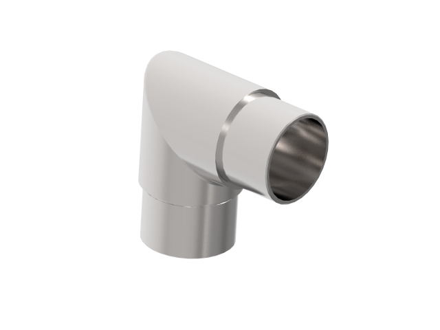 Eckbogen 90°, für Rundrohr Ø 33,7x2,0 mm V2A