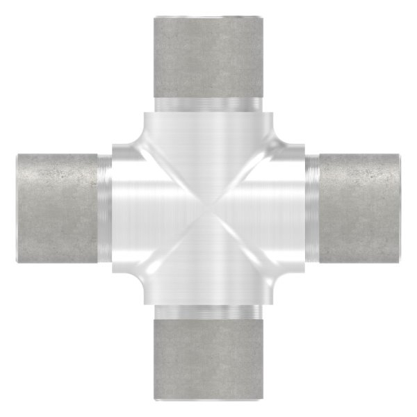 Kreuzstueck mit gleichem Abgang fuer Rundrohr Ø 26-9x2-0 mm V2A-11-3654.4