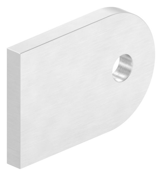 Anschweisslasche Edelstahl V2A 60 x 40 x 6 mm mit Bohrung Ø 9 mm geschliffen Korn 240-88-1154110-240G.L