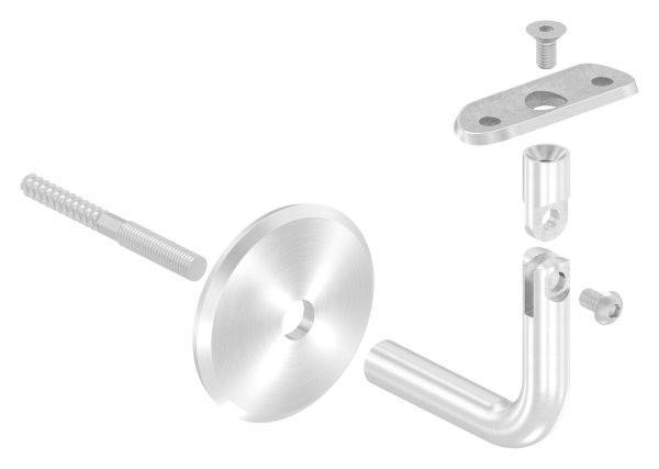Handlaufhalter mit Gelenk und Halteplatte für Ø 42,4 mm V2A