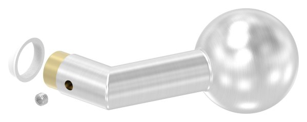 Türknauf V2A gekröpft mit Kugel Ø 50 mm (drehbar)