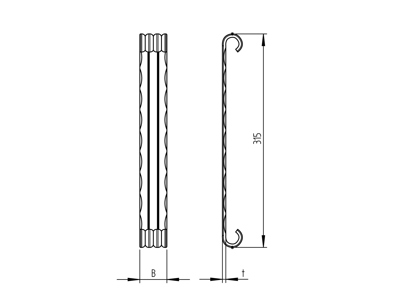 Torabschluleiste Stahl 315 x 50 x 5 mm Rohzustand-89-11B10950M-A.4