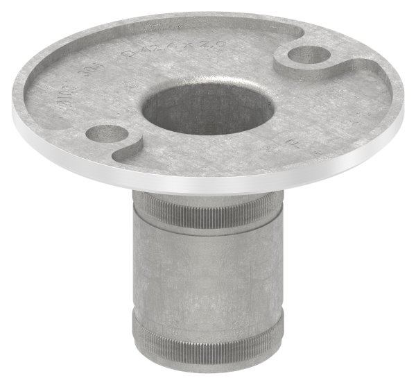 Wand- und Bodenanker Edelstahl V2A fuer Rohr Ø 42-4x2-0 mm Platte Ø 100x6 mm-88-1150011.240