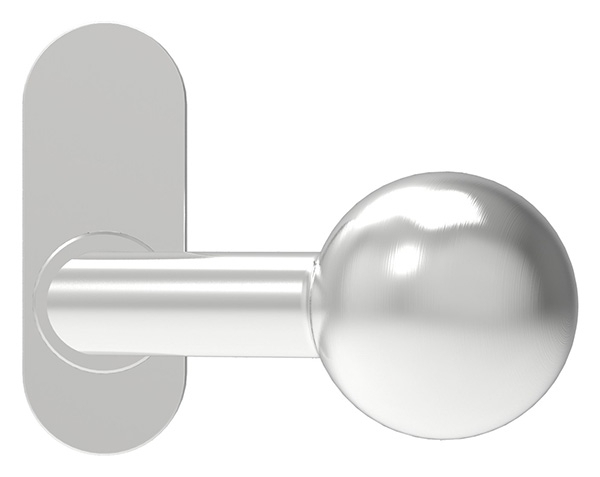 Türdrücker gekröpft mit Kugel Ø 50 mm drehbar V2A
