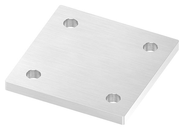 Ankerplatte, 120 x 120 x 10mm, mit Längsschliff, V2A