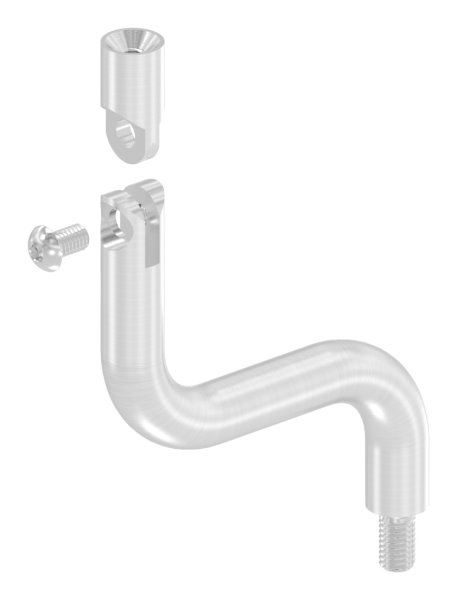 Edelstahl Gelenkbuegel Ø 14 mm - 90° gebogen - M6 Innengewinde - zum Anschweissen -V2A-88-1150249-240.GL