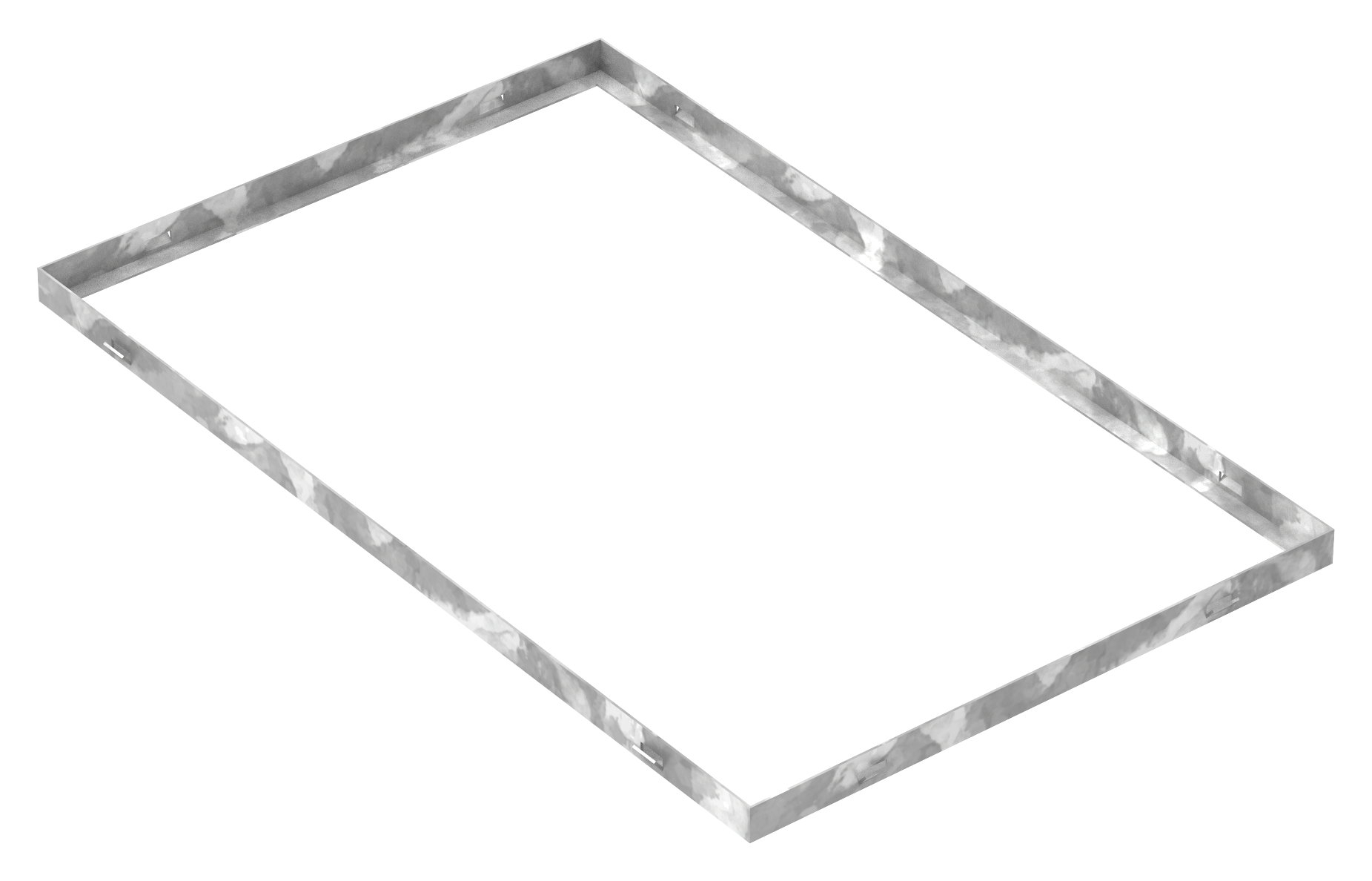 Zarge | Maße: 500x800x28 mm | für Rosthöhe 25 mm | aus S235JR (St37-2), bandverzinkt