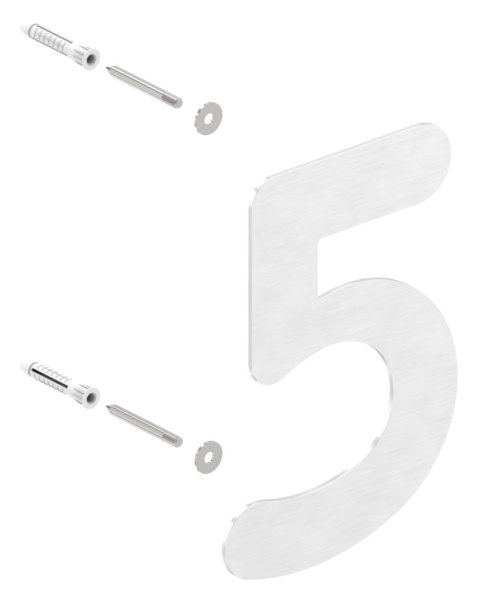 Hausnummer 5 | klein | Maße: 110 mm x 150 mm | V2A