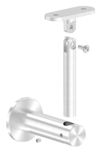 Handlaufhalter höhenverstellbar mit Halteplatte für flachen Anschluss V2A