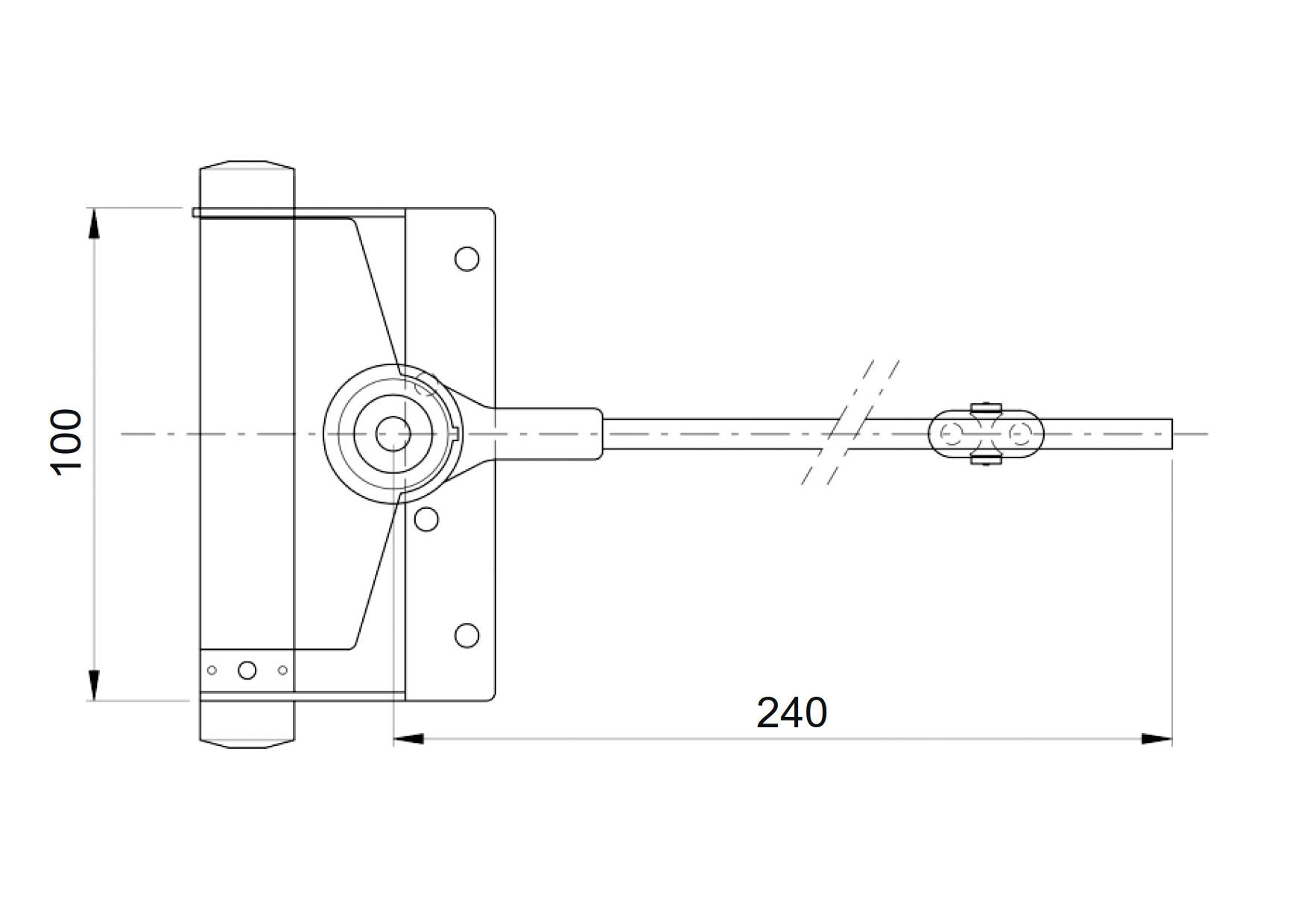 Federtuerschliesser Edelstahl V2A fuer Tore bis 60 kg roh-89-11D1001I120-A.4