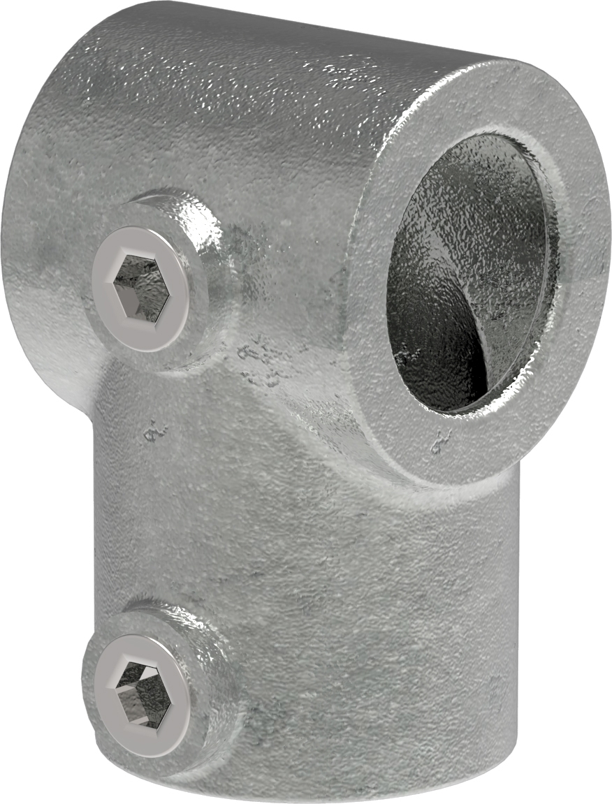 Rohrverbinder T-Stueck kurz Ø 48-3 mm -1 1-2- - 42-4 mm -1 1-4- - Temperguss verzinkt - 101D48-C42-101D48-C42