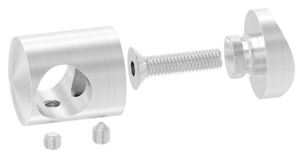 Querstabhalter V2A Edelstahl Ø 25 mm– Anschluss Ø 42-4 mm passend fuer Rundstaebe 16 mm inkl- Schraube-88-1150395.240A