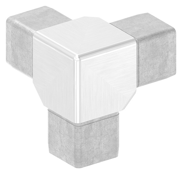 Verbindungsstück für Rohr 30x30x2mm, V4A