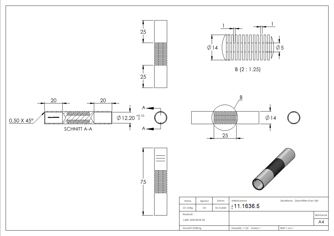 Verbinder Rundstab zum Biegen für Ø 12 mm Rundmaterial