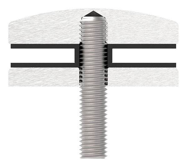 Glaspunkthalter Ø 72 mm fuer Anschluss- flach V2A - V4A-10-GPH72.1