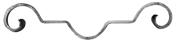 Zierelement - Masse- 290x70mm - Material- 12x5 mm - Stahl S235JR- roh-30-3710.8