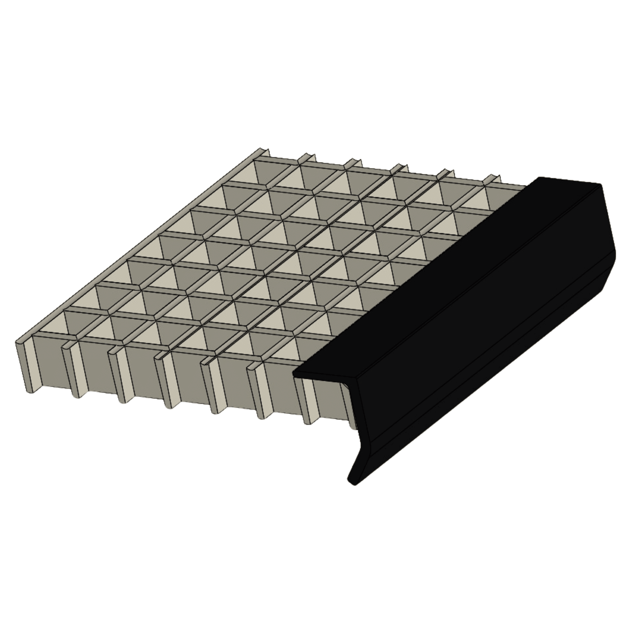 GFK-Antrittswinkel 1200 x 70 x 50 mm - besandet - R13-GFK-P05