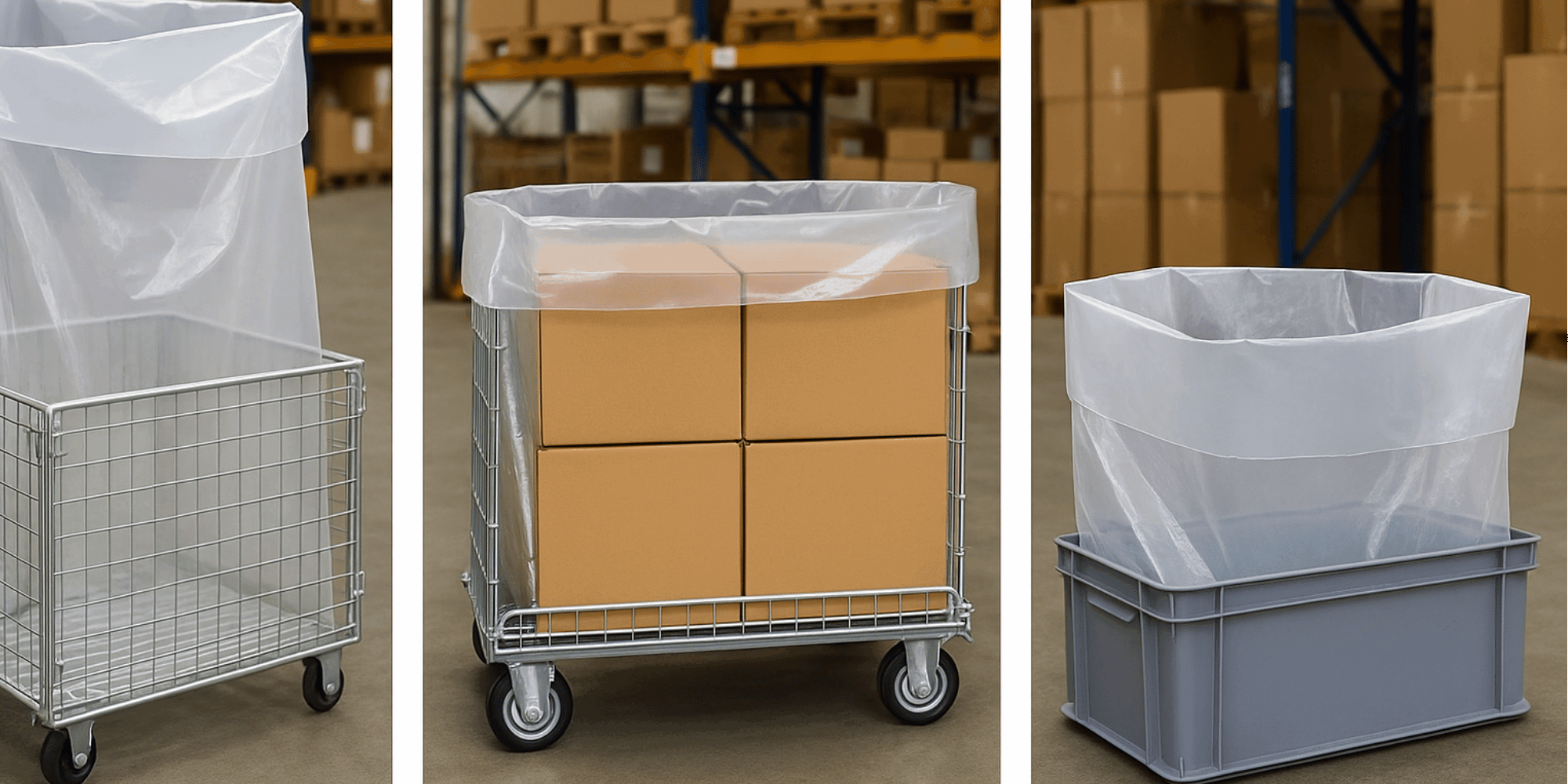 50 Stueck - Styroporsaecke 500 Liter Transparent 65my - Riesige Muellsaecke 200cm lang - Ideal fuer Daemmung - Bau-1SFB600-400X200065