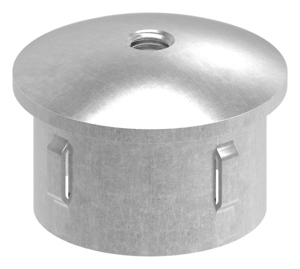 Stahlstopfen - leicht gewoelbt - mit M8 - fuer Rundrohr Ø 48-3x2-5-2-9 mm - Stahl S235JR- roh-30-2925.8