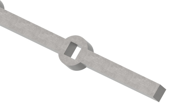 Lochleiste | für Quadratrohr | Material: 16x16 mm | Länge: 2000 mm | Stahl S235JR, roh