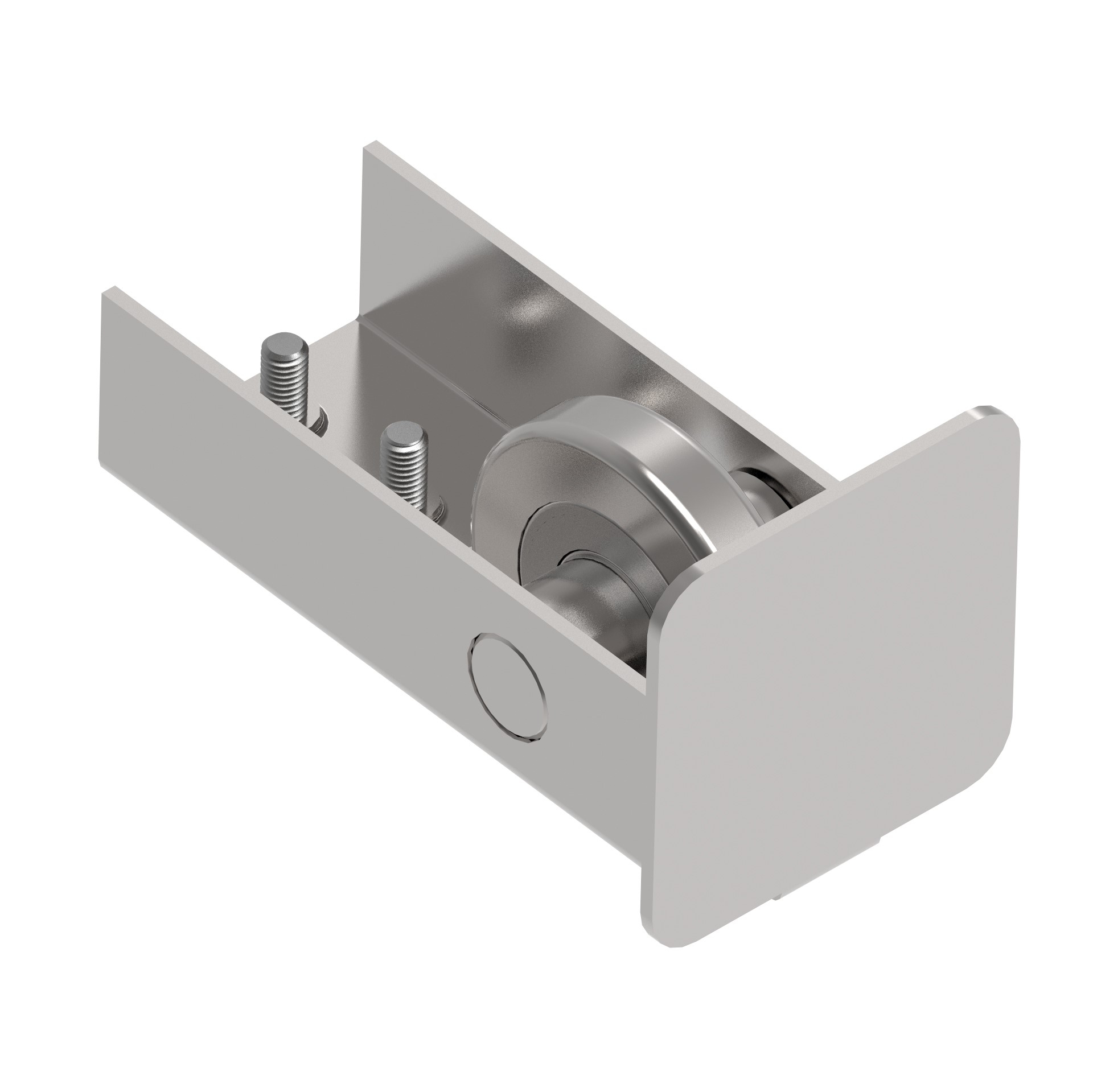Fuehrungsrolle Edelstahl V2A fuer Profil 76 x 76 mm mit Nylonrolle-89-11H814N80X80-A.4