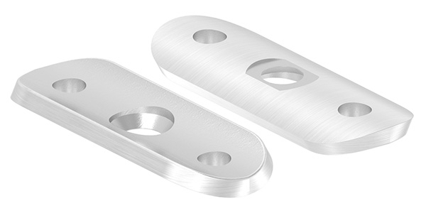 Handlaufanschlussplatte V2A 63x25x4 mm fuer Rohr 42-4 mm Mittelbohrung gesenkt M6-11-2142.4