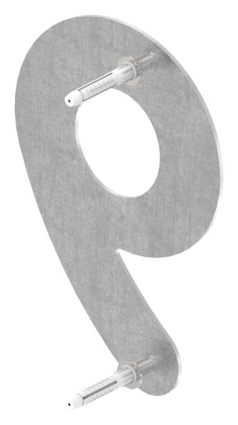 Hausnummer 9 | klein | Maße: 110 mm x 150 mm | V2A