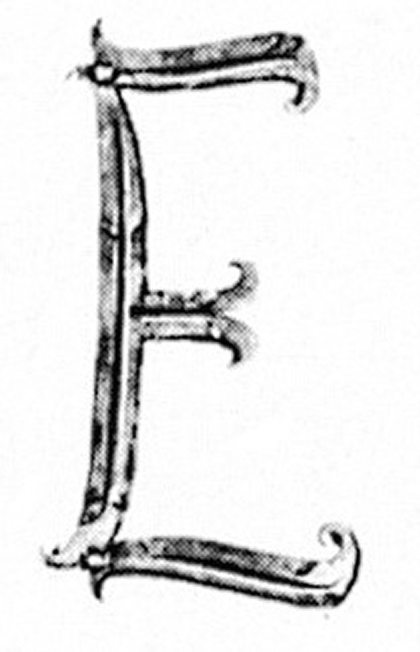 Buchstabe E | Groß | 180x100 mm | Stahl (Roh) S235JR
